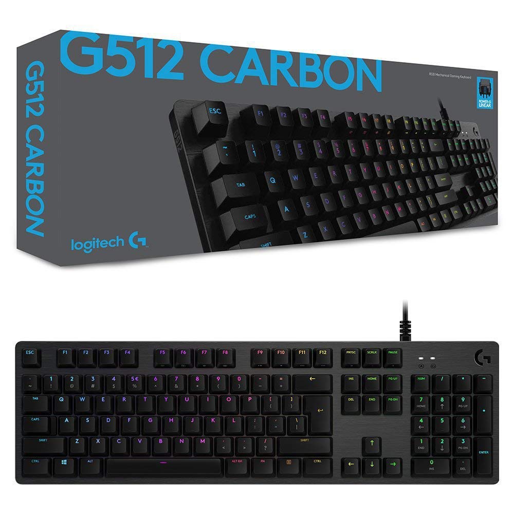 Logitech G512 Carbon RGB Mechanical USB 2.0 Gaming Keyboard (Romer-G  Tactile)