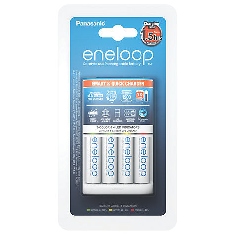 PANASONIC ENELOOP 1.5-HR SMART CHARGER W/4PCSAA