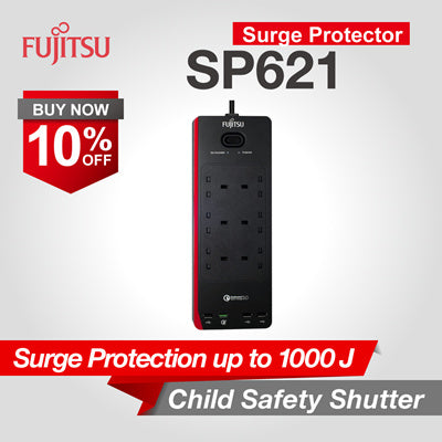Fujitsu Surge Protector With Quick ChargeTM 3.0-SP621