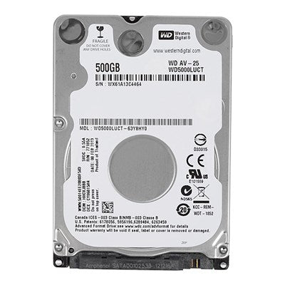 Western Digital 2.5" Int HDD 500GB (AV-25)*