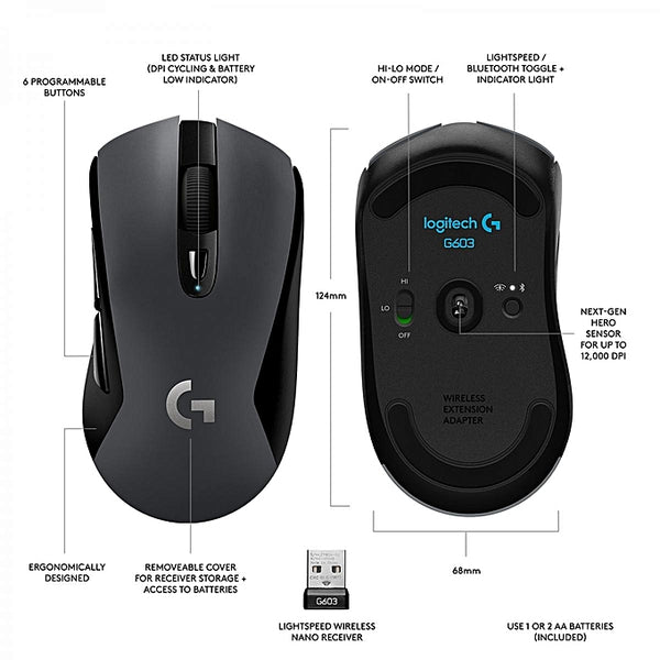 LOGITECH G603 LIGHTSPEED™ Wireless Gaming Mouse