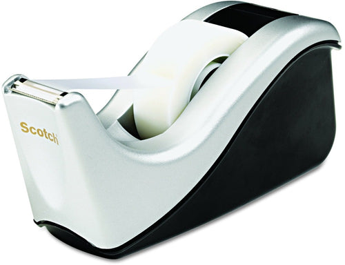 3M DESKTOP TAPE DISPENSER, SILVER, 3M FOR METAL, GLASS, TILES & WOODS, FLAT & SMOOTH SURFACES 19MM X 4M X 0.6MM