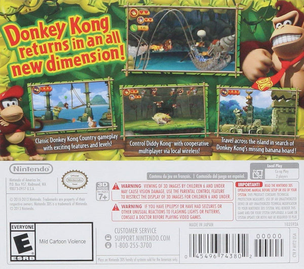 3DS DONKEY KONG COUNTRY RETURNS 3D