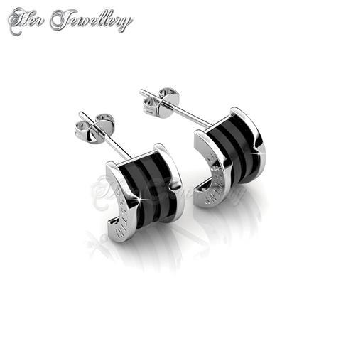 Destiny Ceramic Earrings (Black) - Crystals from Swarovski®