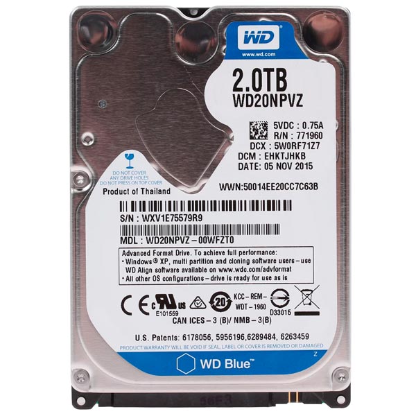 Western Digital 2.5" Int HDD 2TB (Blue)