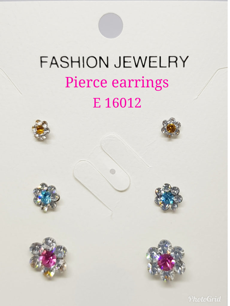 3 pairs in 1 Pierce Crystals Earrings: E 16012