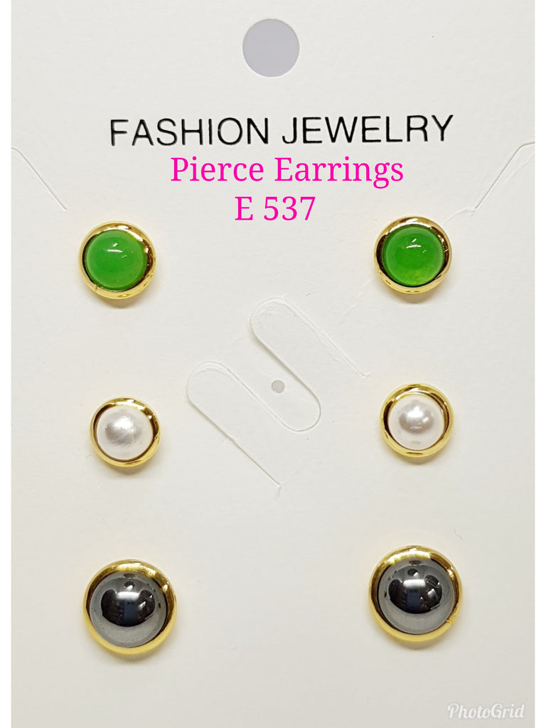 3 pairs in 1 Pierce Earrings: E 537.