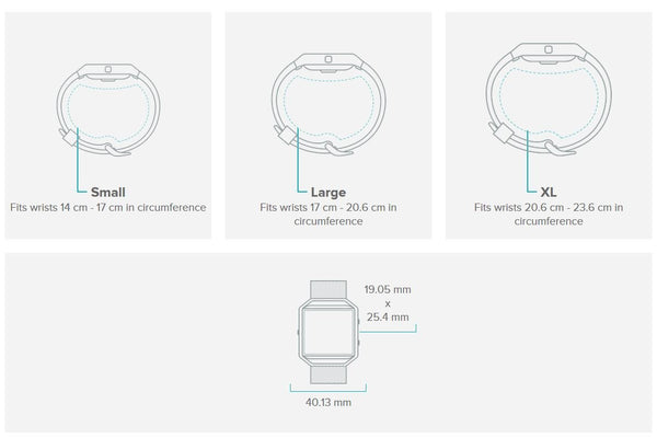 FITBIT BLAZE BLACK SILVER - LARGE