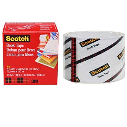 3M BOOK TAPE 3" X 15YD, 3M FOR PLASTIC FLAT & SMOOTH SURFACES WHITE 19MM X 1.5M X 1.1MM