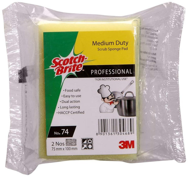 3M Combo (3M Scotch-Brite General Purpose Scrubbing Sponge Size : 10cm x 7cm, 3M command Designer Medium Hook, 3M Entrap Wet Area Mat with Emboss Edge Size : 24” x 36”)