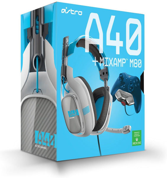 ASTRO Gaming A40 Wired Headset + MixAmp M80 - Light Grey & Blue