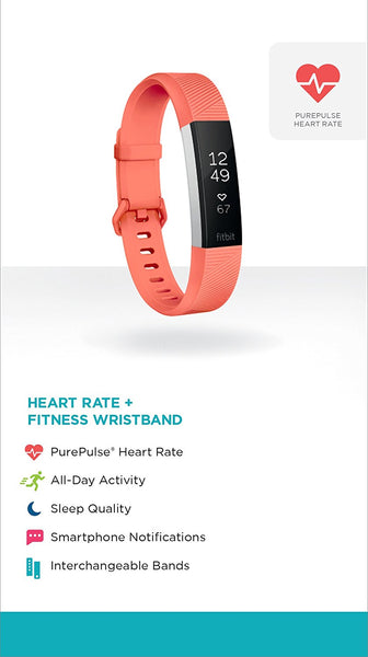 FITBIT ALTA HR CORAL SILVER - LARGE