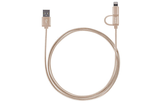 Targus  ALU Series 2-in-1 Cable (1.2M) - Gold
