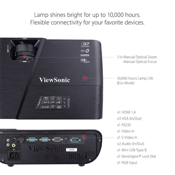 ViewSonic PJD5255 3300 Lumens XGA HDMI Projector