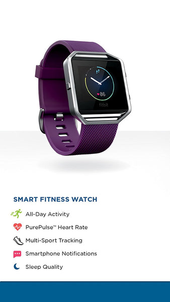 FITBIT BLAZE PLUM SILVER - SMALL