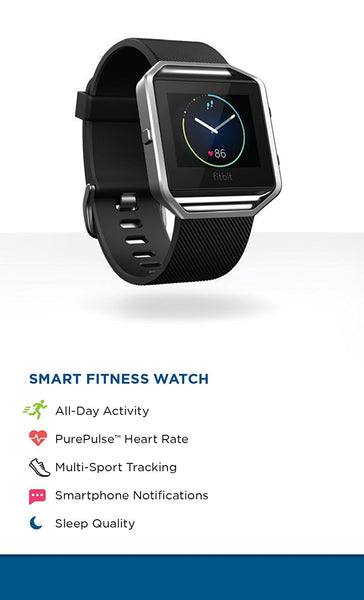 FITBIT BLAZE BLACK SILVER - LARGE