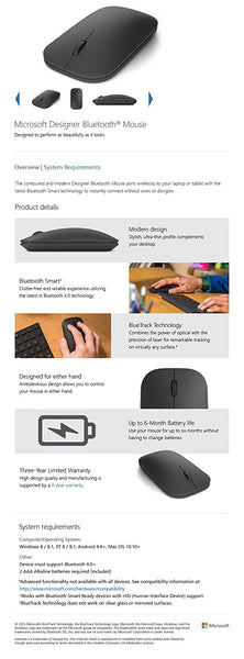 Microsoft DESIGNER BLUETOOTH Mouse