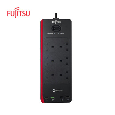 FUJITSU 6 SOCKET SURGE PROTECTOR 1 QC3.0 3x2.4V