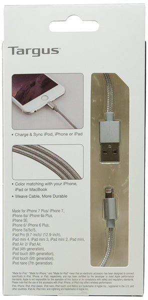Targus ALU Series Lightning to USB Cable (1.2M) - Silver
