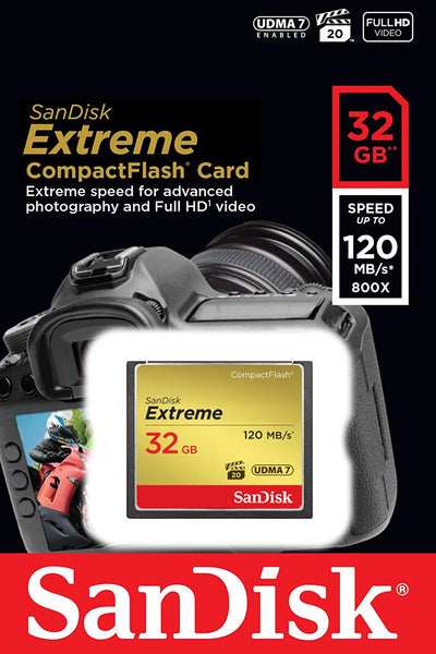 Sandisk 32GB Extreme CompactFlash CF Card 120MB/s