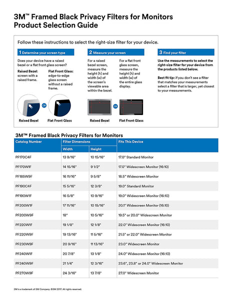 3M - Framed Privacy Filter for 18.5 Inches Widescreen Monitor (16:9)