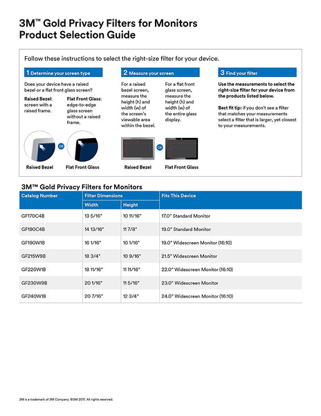 3M™- GPF19.0 Gold Desktop Privacy Filter