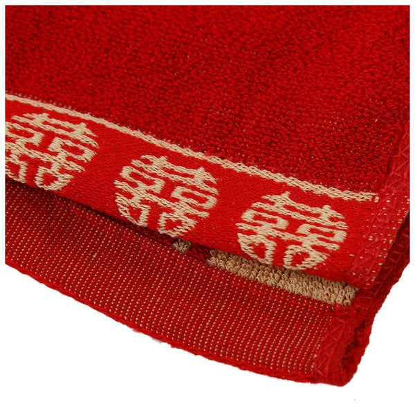 SODIAL(R) Red Chinese Traditional Cotton Kissing Couple Bath Towel