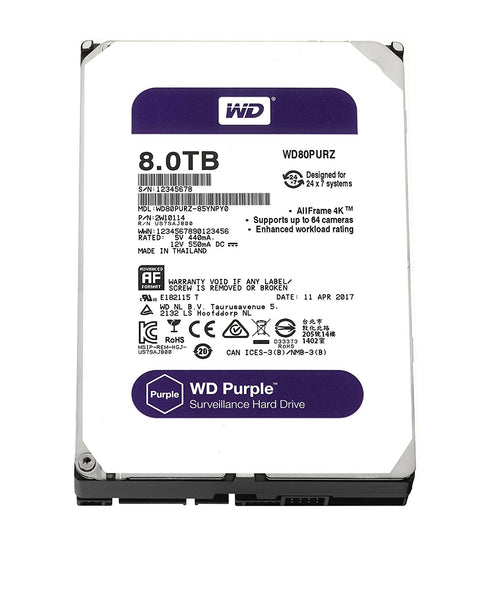 Western Digital 3.5" Int HDD 8TB (PURPLE)*