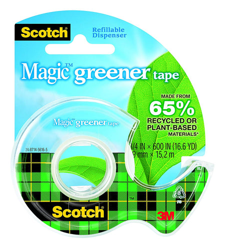 3M MAGIC GREENER TAPE REFILLABLE DISPENSER 3/4" X 600", 3M FOR METAL, GLASS, TILES & WOODS, FLAT & SMOOTH SURFACES 19MM X 1.5M X 0.6MM