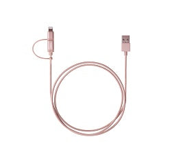 Targus  ALU Series 2-in-1 Cable (1.2M) - Rose Gold