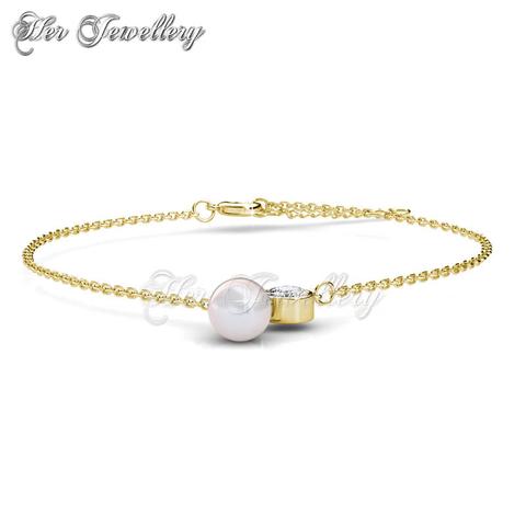 Crystal Pearl Anklet (Yellow Gold) - Crystals from Swarovski®