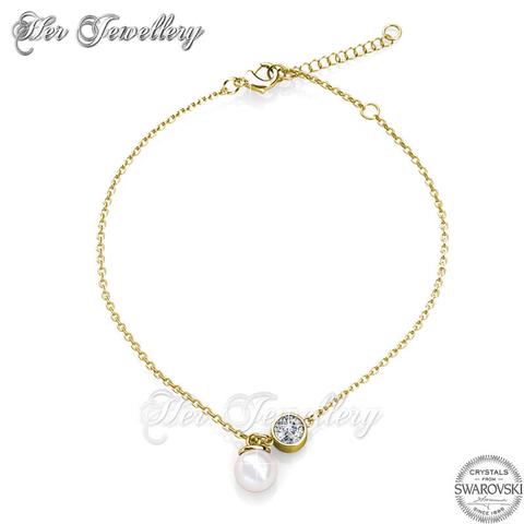 Crystal Pearl Anklet (Yellow Gold) - Crystals from Swarovski®