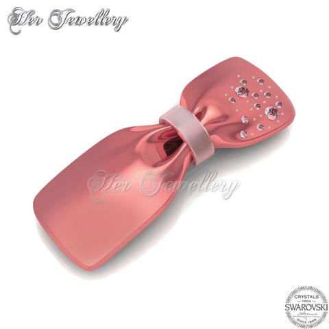 Ribbon Hair Clip (Pink) - Crystals from Swarovski®