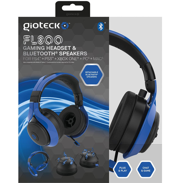 GIOTECK FL-300 GAMING HEADSET & BLUETOOTH SPEAKERS BLUE