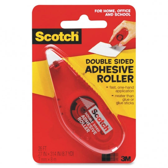 3M DOUBLE SIDED ADHESIVE ROLLER, 3M DOUBLE SIDED TISSUE TAPE 18MM X 10YD