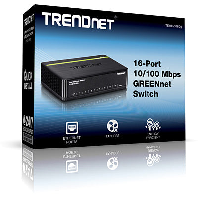 Trendnet 16-Port 10/100 Mbps GREENnet Desktop Switch