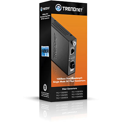 Trendnet Intelligent 100Base-TX to 100Base-FX Dual Wavelength Single Mode SC Fiber Converter (40 km)