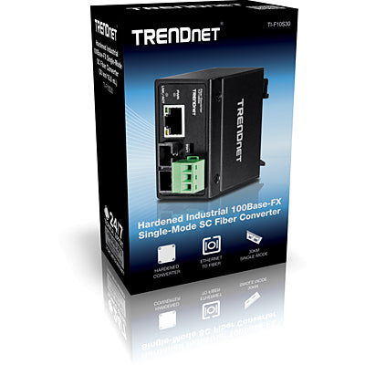 Trendnet Hardened Industrial 100Base-FX Single-mode SC Fiber Converter (30KM)