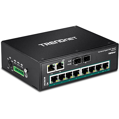 Trendnet 10-Port Industrial Gigabit PoE+ DIN-Rail Switch