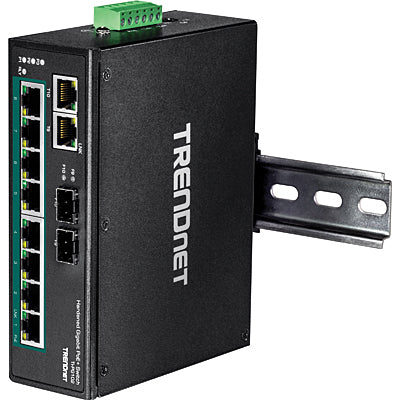 Trendnet 10-Port Industrial Gigabit PoE+ DIN-Rail Switch