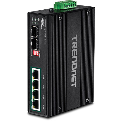Trendnet 6-Port Industrial Gigabit PoE+ DIN-Rail Switch 12 – 56 V