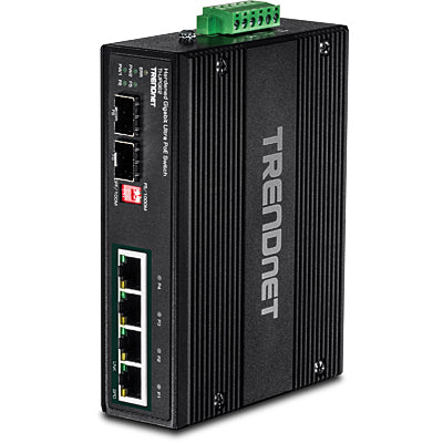Trendnet 6-Port Hardened Industrial Gigabit Ultra PoE DIN-Rail Switch
