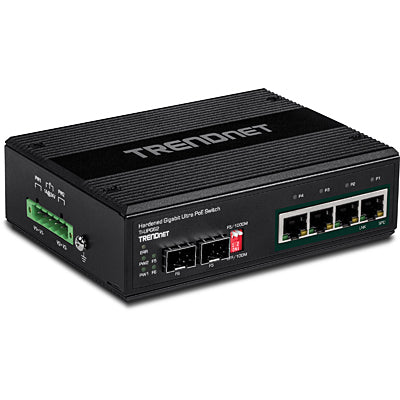 Trendnet 6-Port Hardened Industrial Gigabit Ultra PoE DIN-Rail Switch