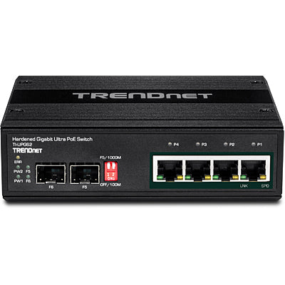 Trendnet 6-Port Hardened Industrial Gigabit Ultra PoE DIN-Rail Switch