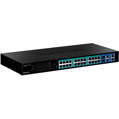 Trendnet 24-Port 10/100Mbps Web Smart PoE Switch with 4 Gigabit Ports and 2 SFP Slots