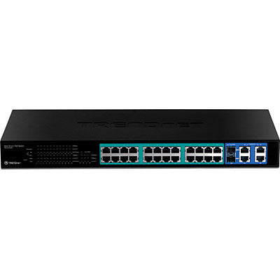 Trendnet 24-Port 10/100Mbps Web Smart PoE Switch with 4 Gigabit Ports and 2 SFP Slots