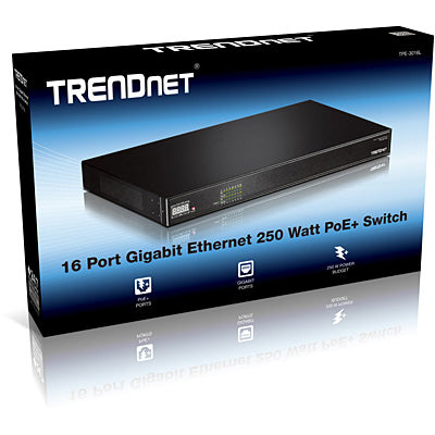 Trendnet 16-Port Gigabit 250W PoE+ AV Switch