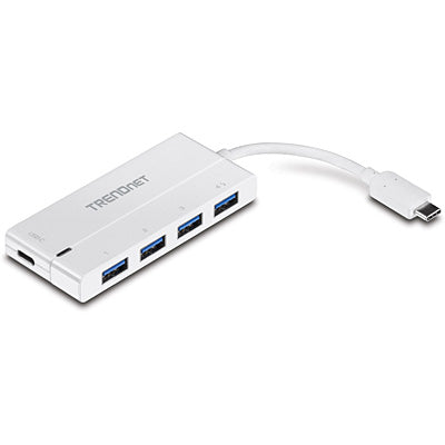 Trendnet 4-Port USB-C Mini Hub with charging port and PD support