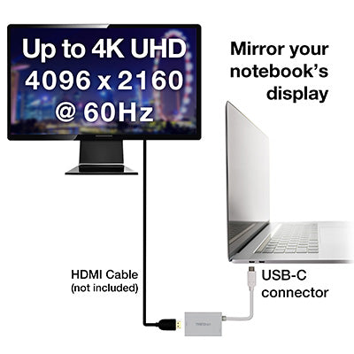 Trendent USB-C to HDMI Adapter with Power Delivery