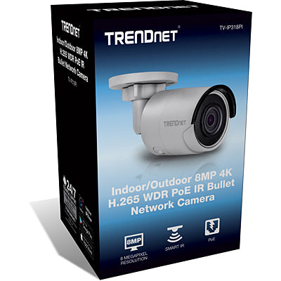 Trendnet Indoor/Outdoor 8MP 4K H.265 WDR PoE IR Bullet Network Camera